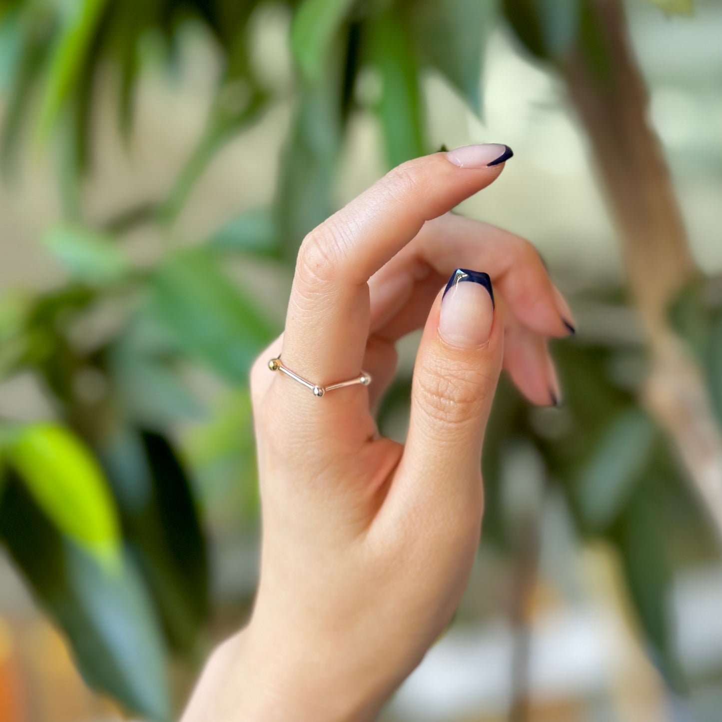 Silver925×Brass plain ring 〈Pentagon〉