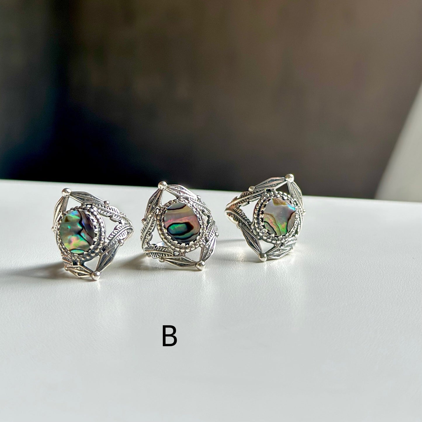 Abalone shell ring