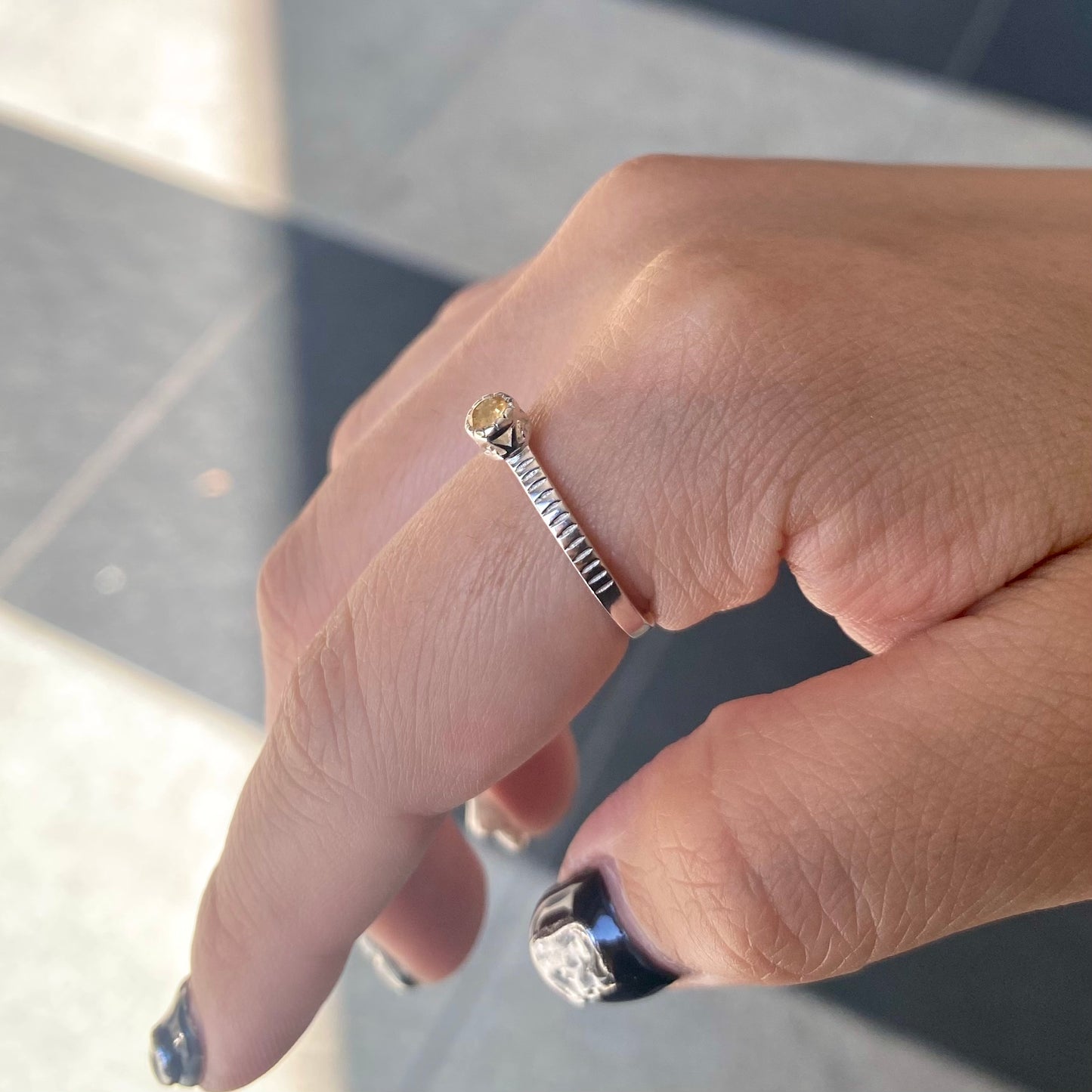 Silver925 petit ring〈yellow〉