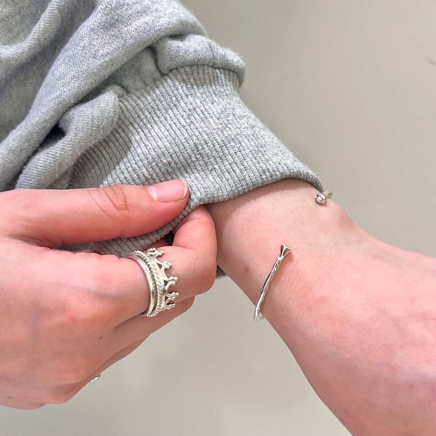 Silver925 2stone bangle