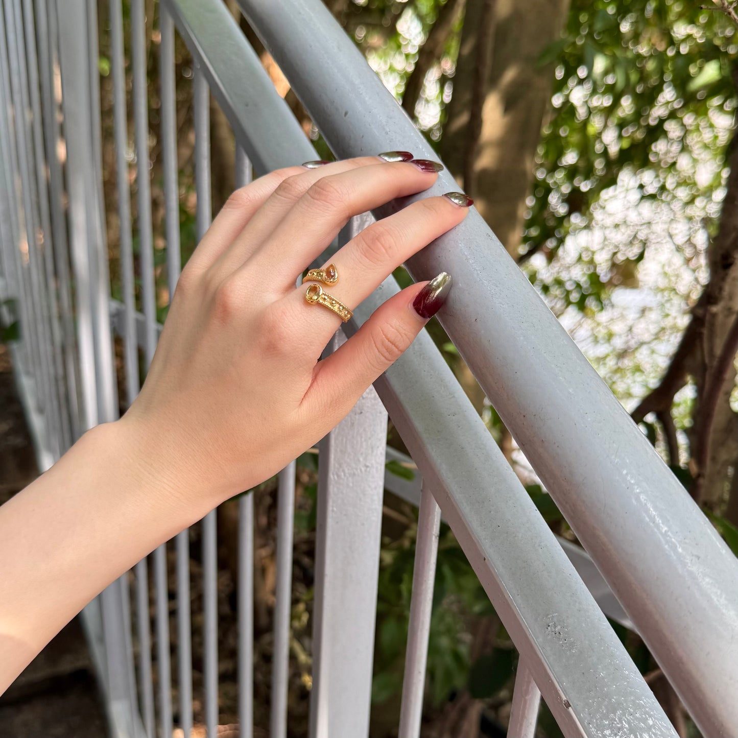 Brass 2stone ring 3
