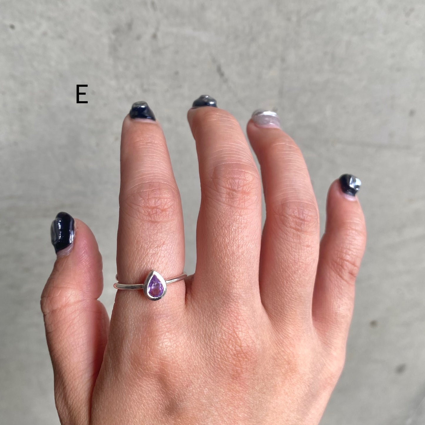 Silver925 petit ring〈red/purple〉