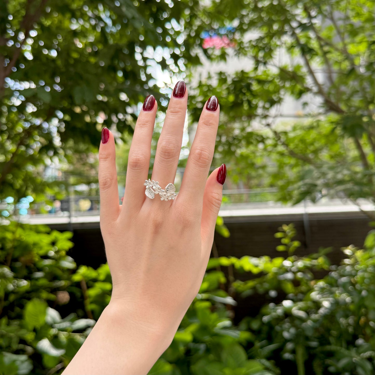 Flower plain ring 28