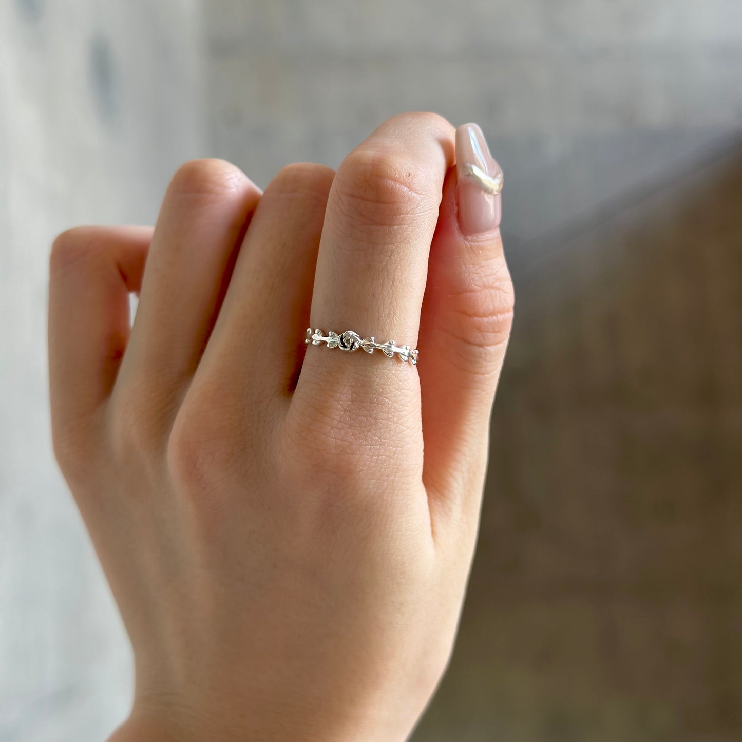 Flower plain ring 4