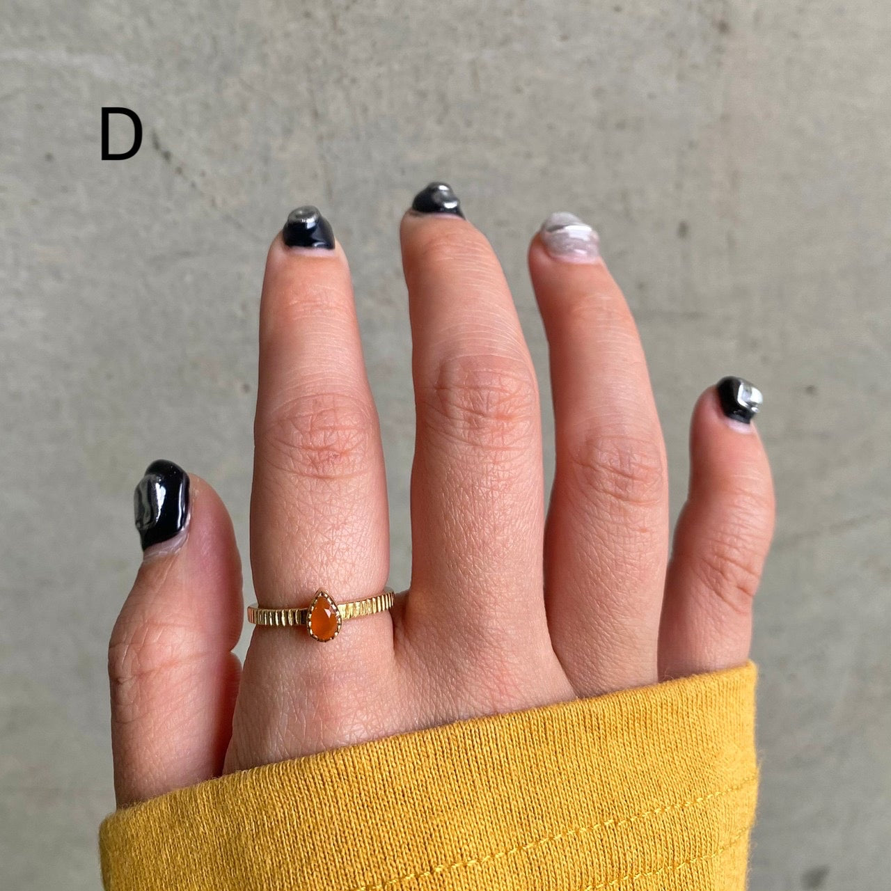 Brass petit ring〈orange〉