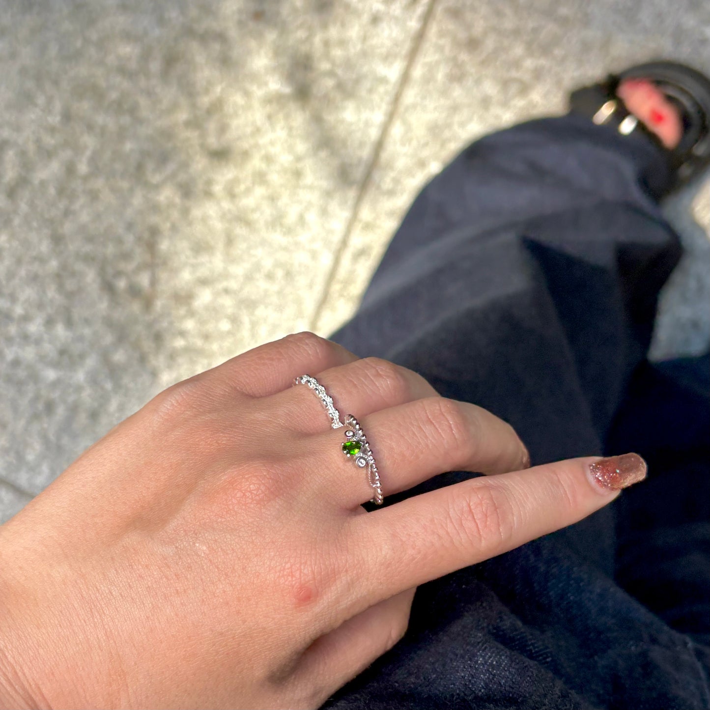 【Biju mam poco】Tiara ring -Chrom Diopsite-
