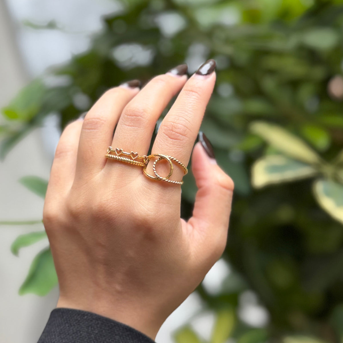 Brass Heart plain ring 16