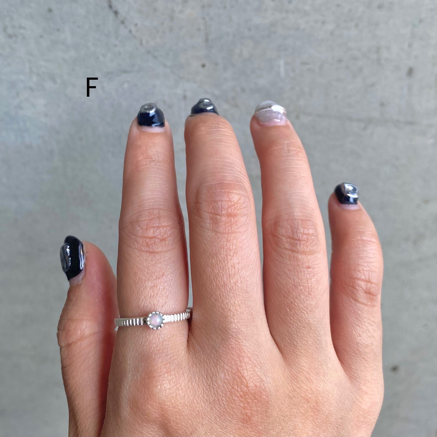 Silver925 petit ring〈white/clear〉