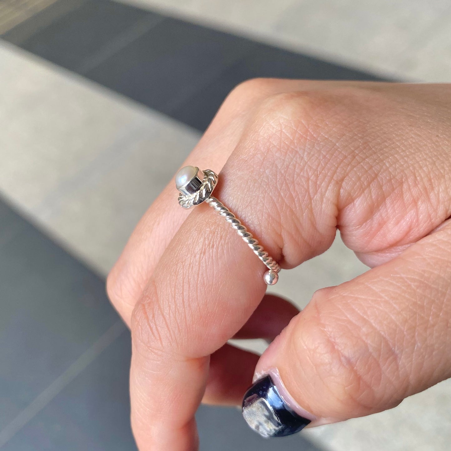 Silver925 petit ring〈white/clear〉