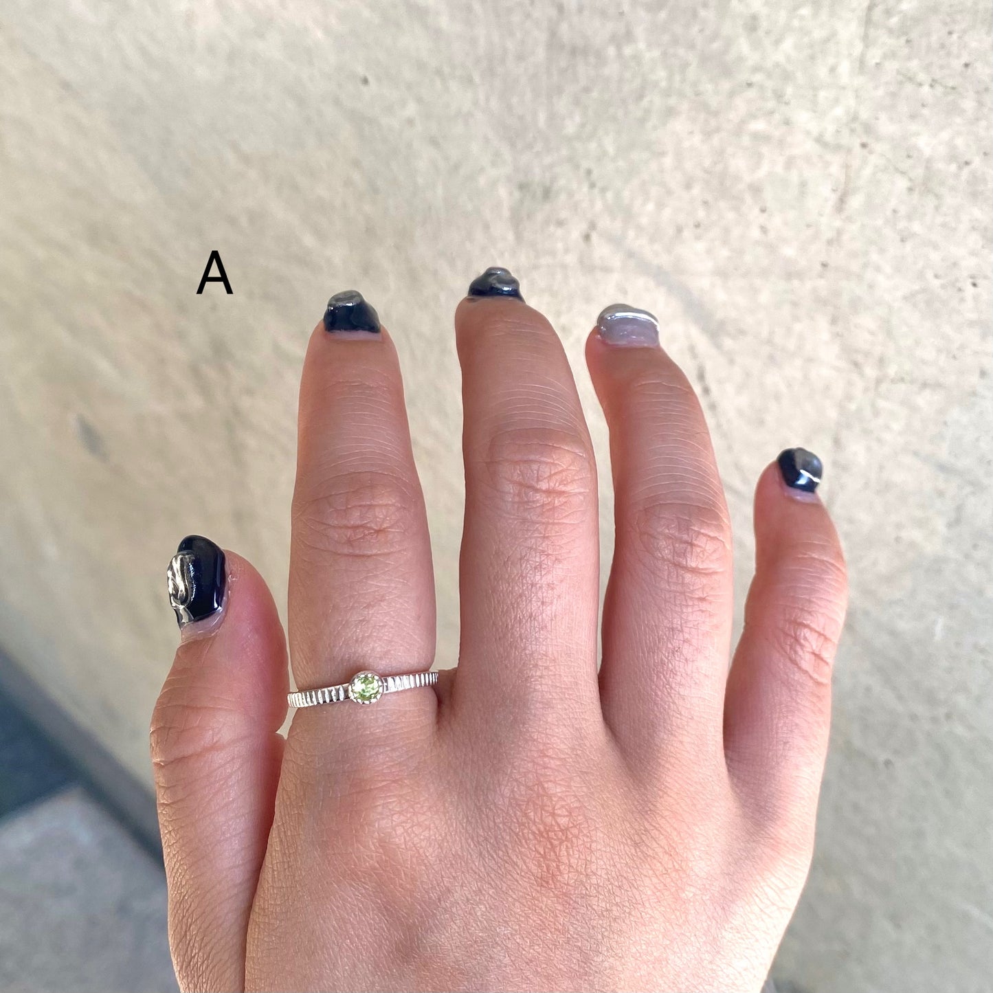 Silver925 petit ring〈green〉