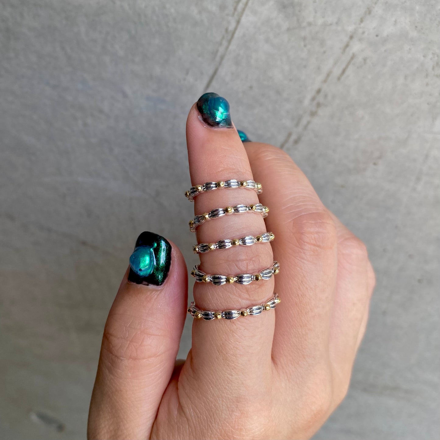 【poco】Silver925×18K plain ring 1