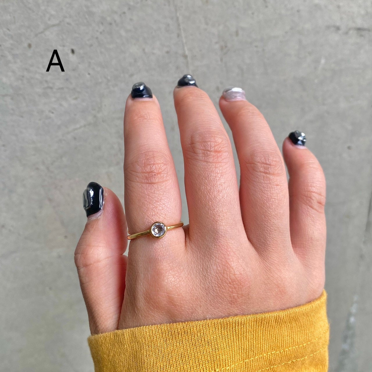 Brass petit ring〈clear〉
