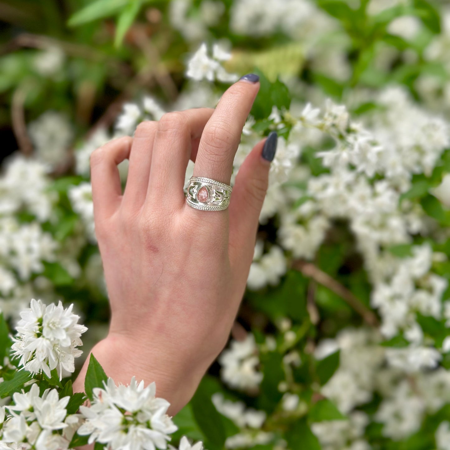 Flower design ring 11