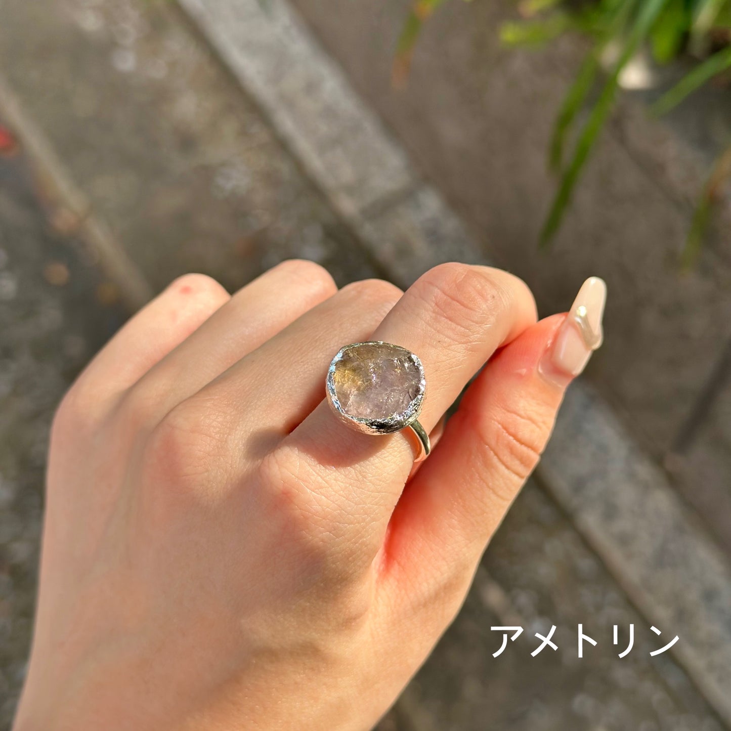 Silver925 rough cut ring