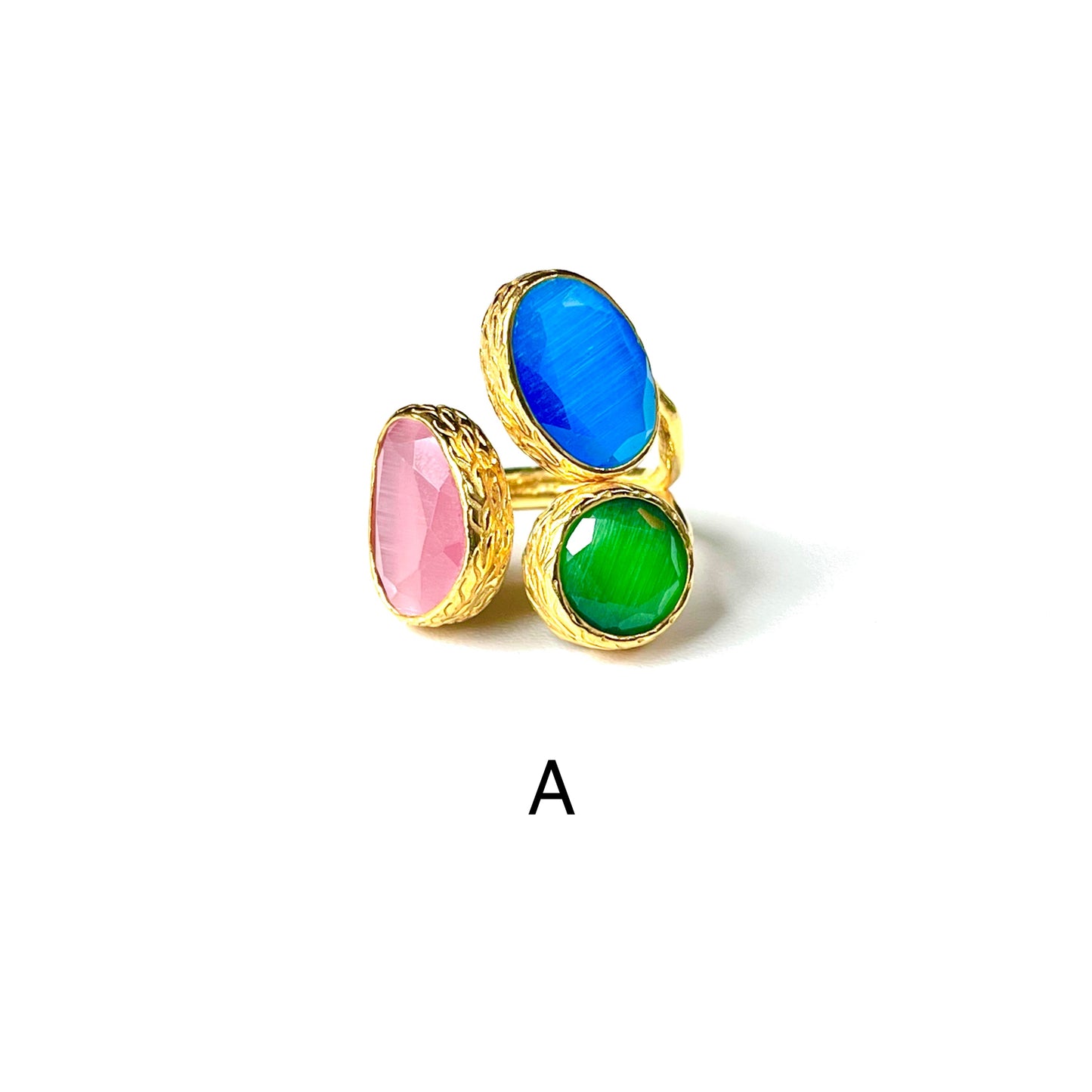 Glass 3stone ring