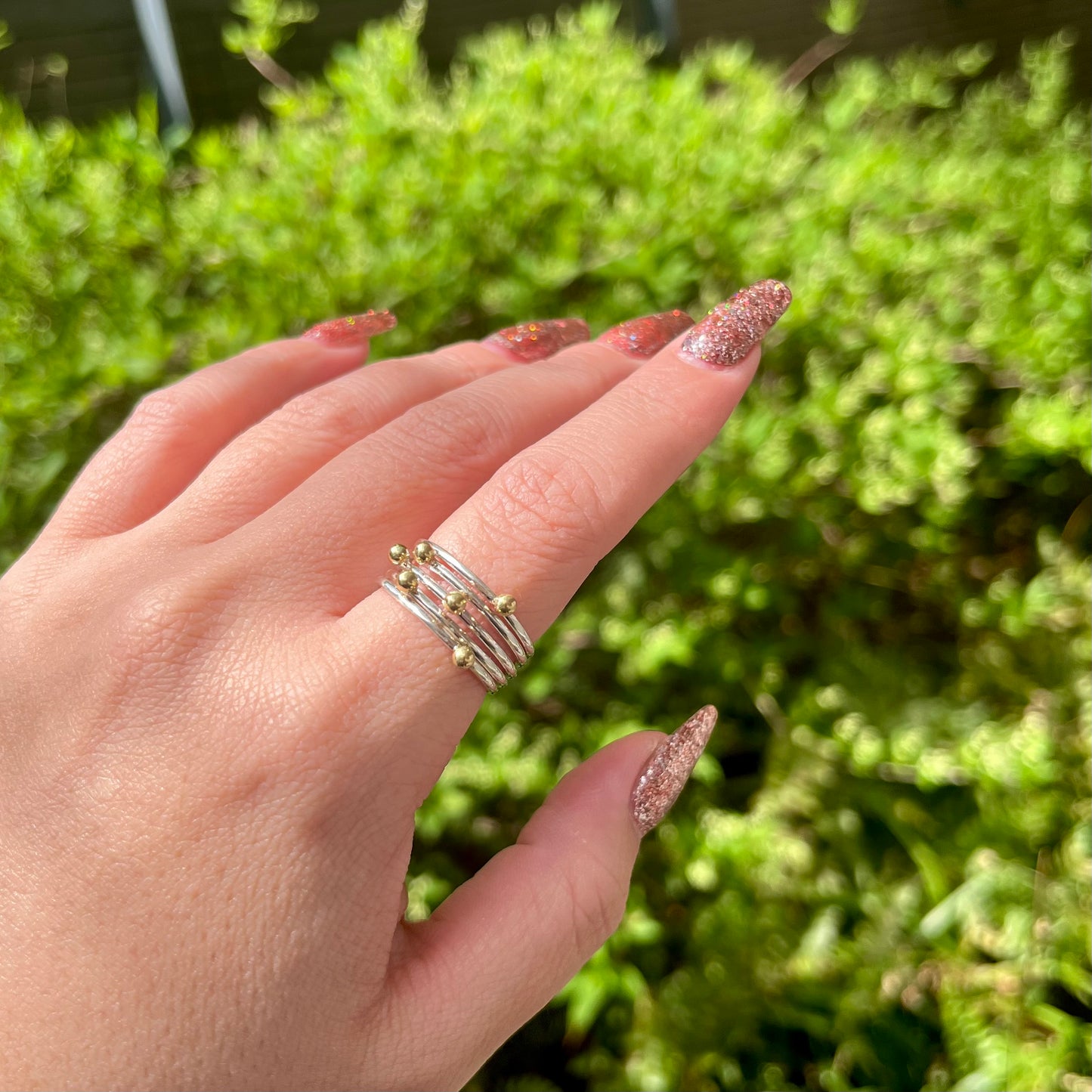 Silver925×Brass plain ring 〈Ball〉4