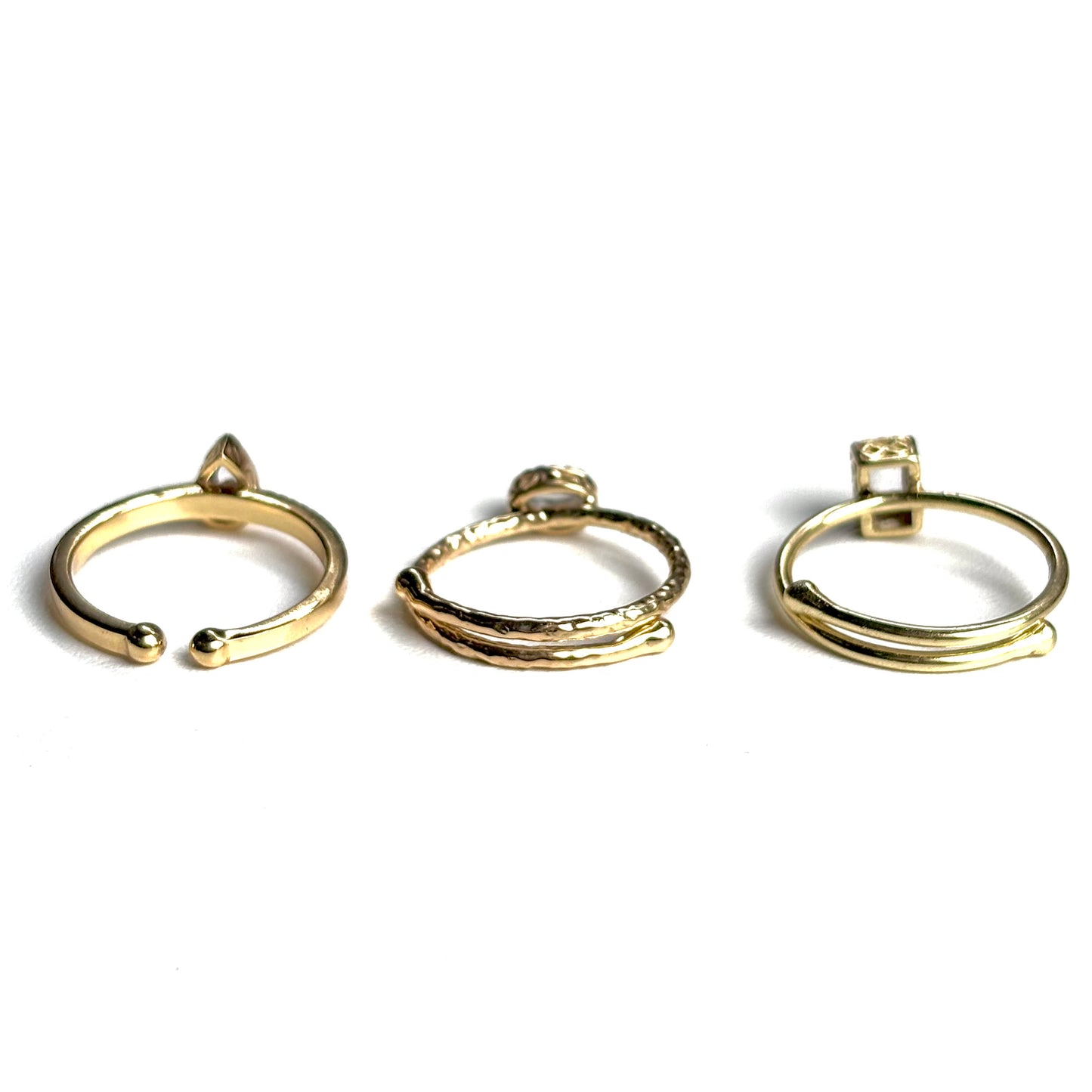 Brass petit ring 〈Crystal〉