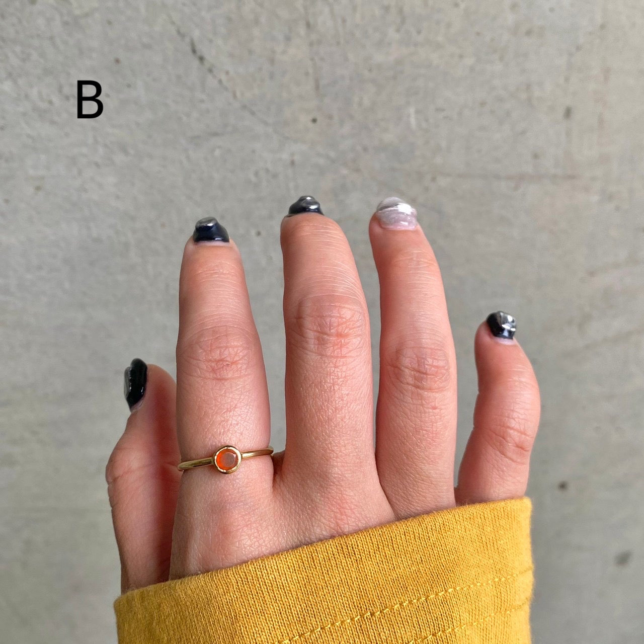 Brass petit ring〈orange〉