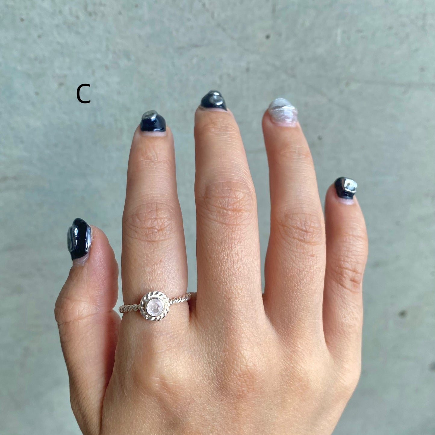 Silver925 petit ring〈pink〉