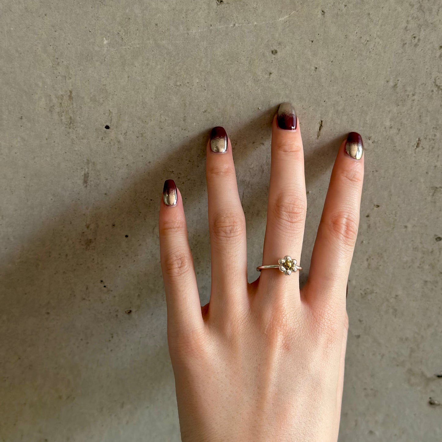 Flower plain ring 19