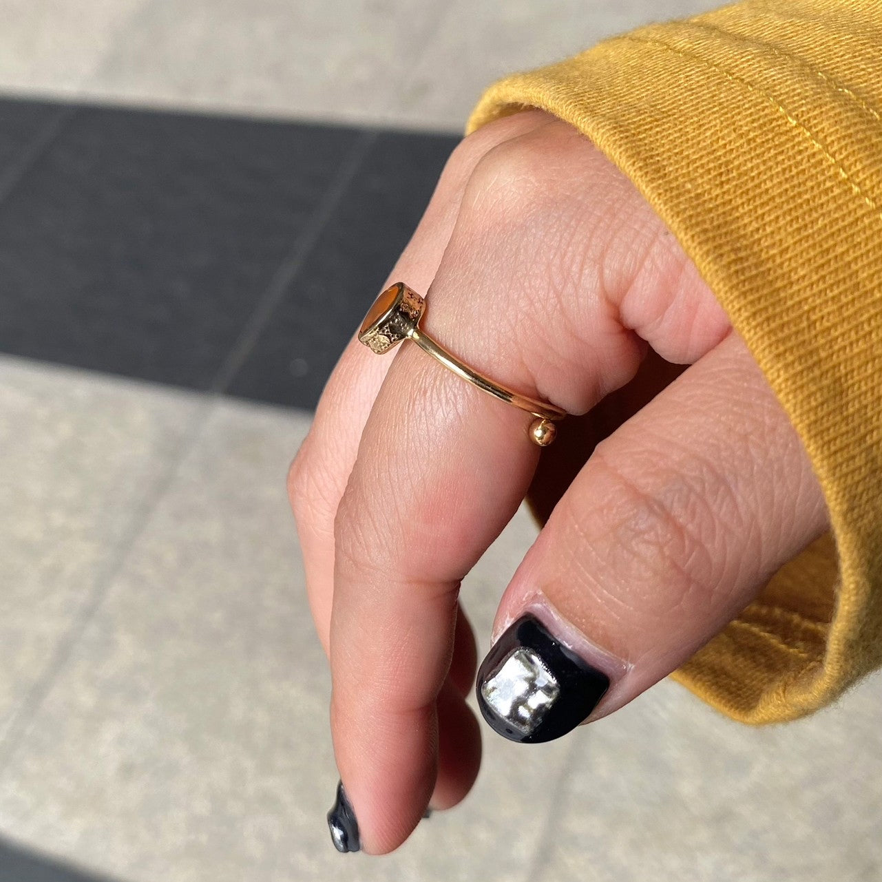 Brass petit ring〈orange〉
