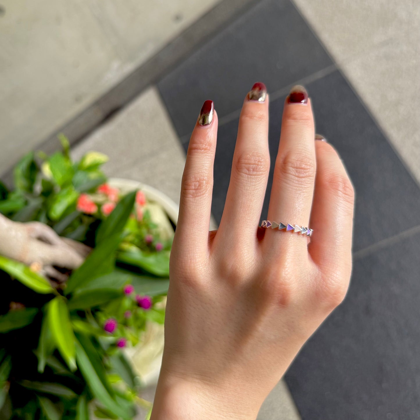 【オンライン先行】Triangle enamel ring 4
