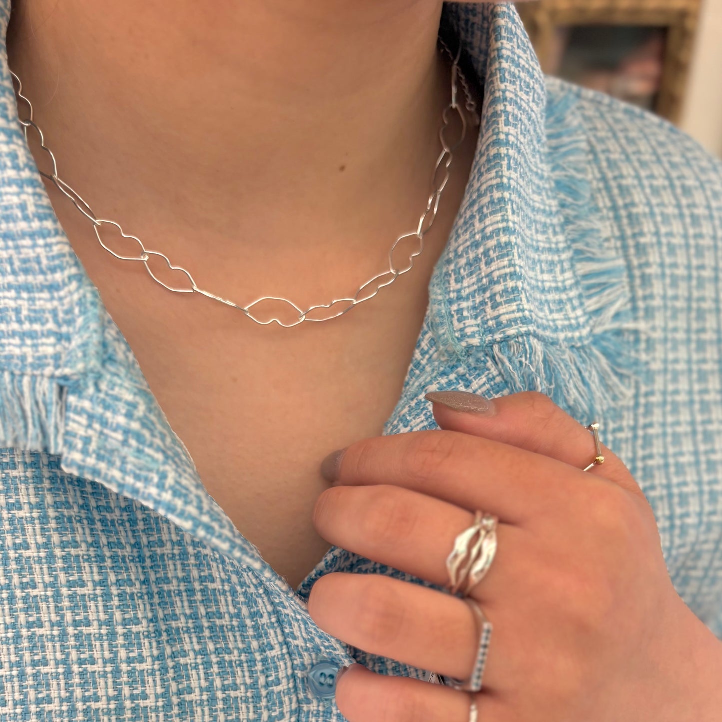 Italian chain necklace〈Lip〉1