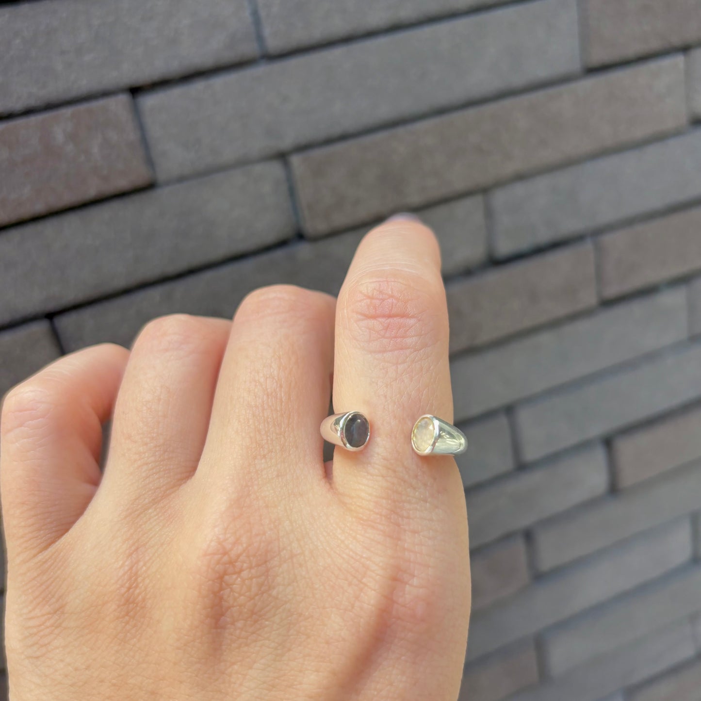 Silver925 2stone ring 19