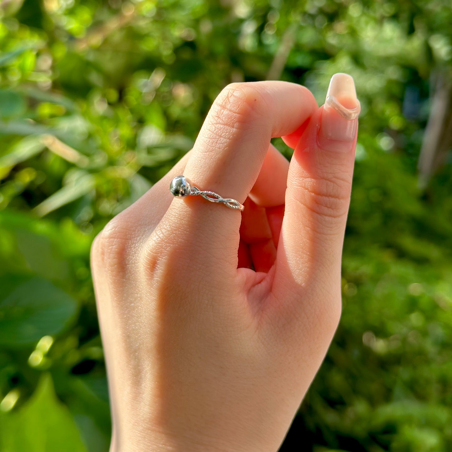 Silver925 ball plain ring 1
