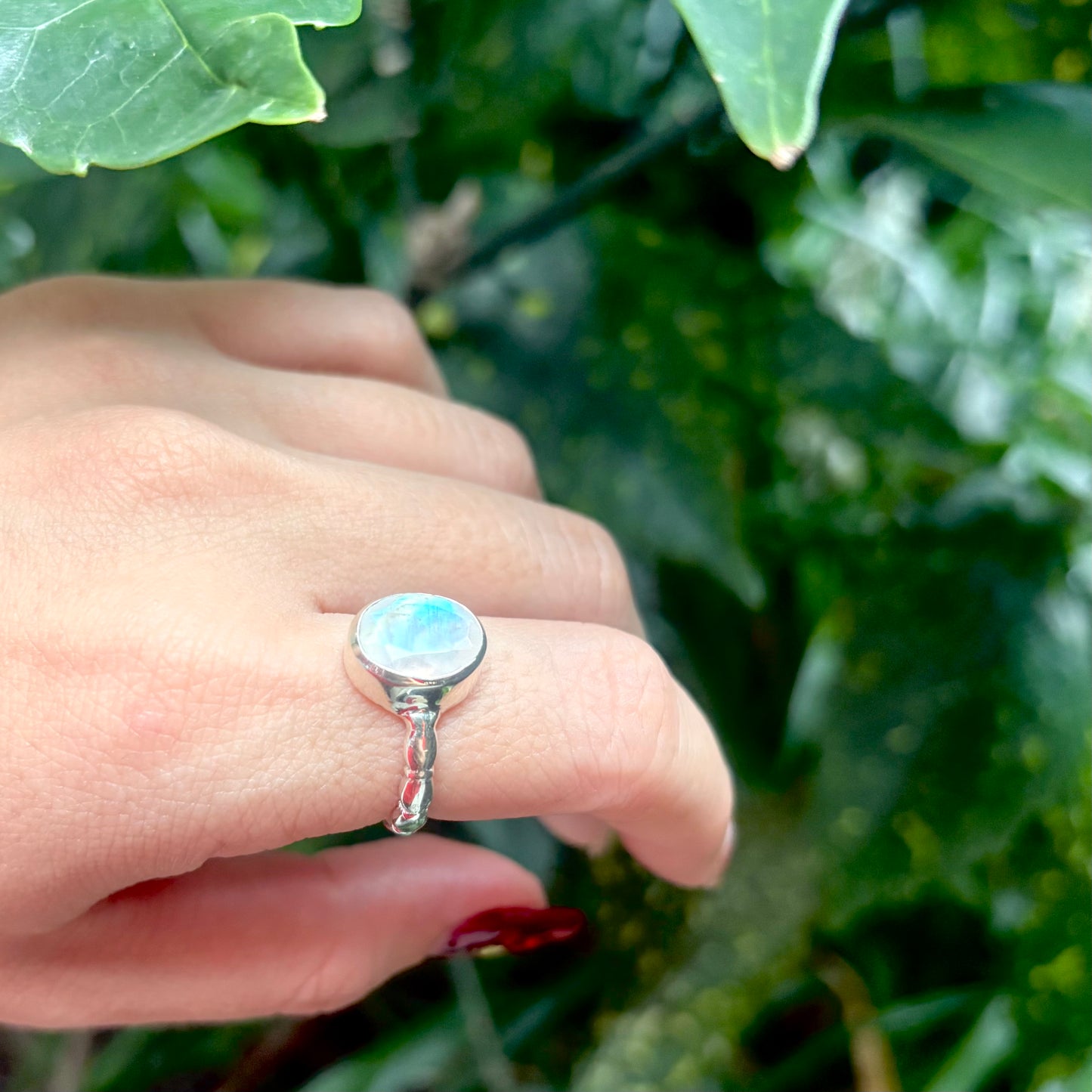 Rainbow Moonstone ring 1
