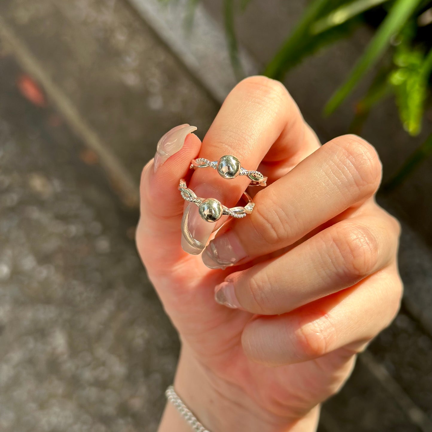 Silver925 ball plain ring 1