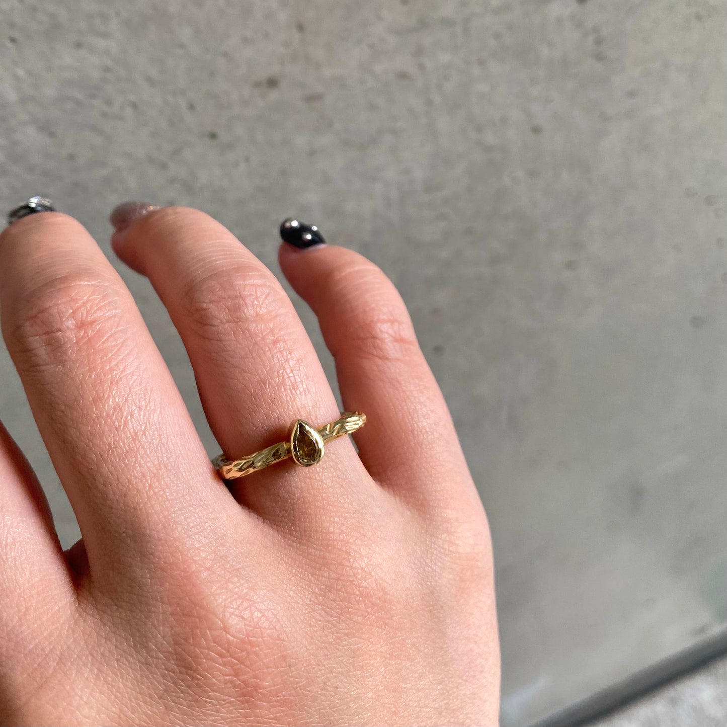 Brass square petit ring 3