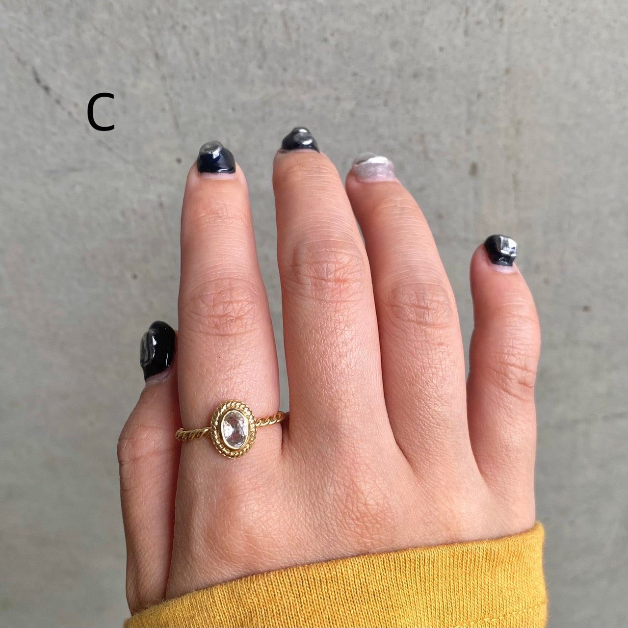 Brass petit ring〈clear〉