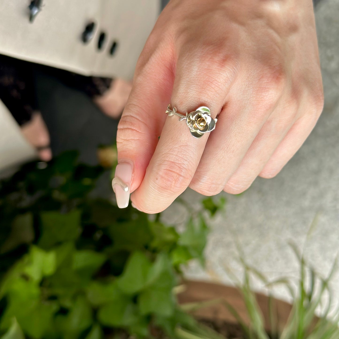 Flower plain ring 3
