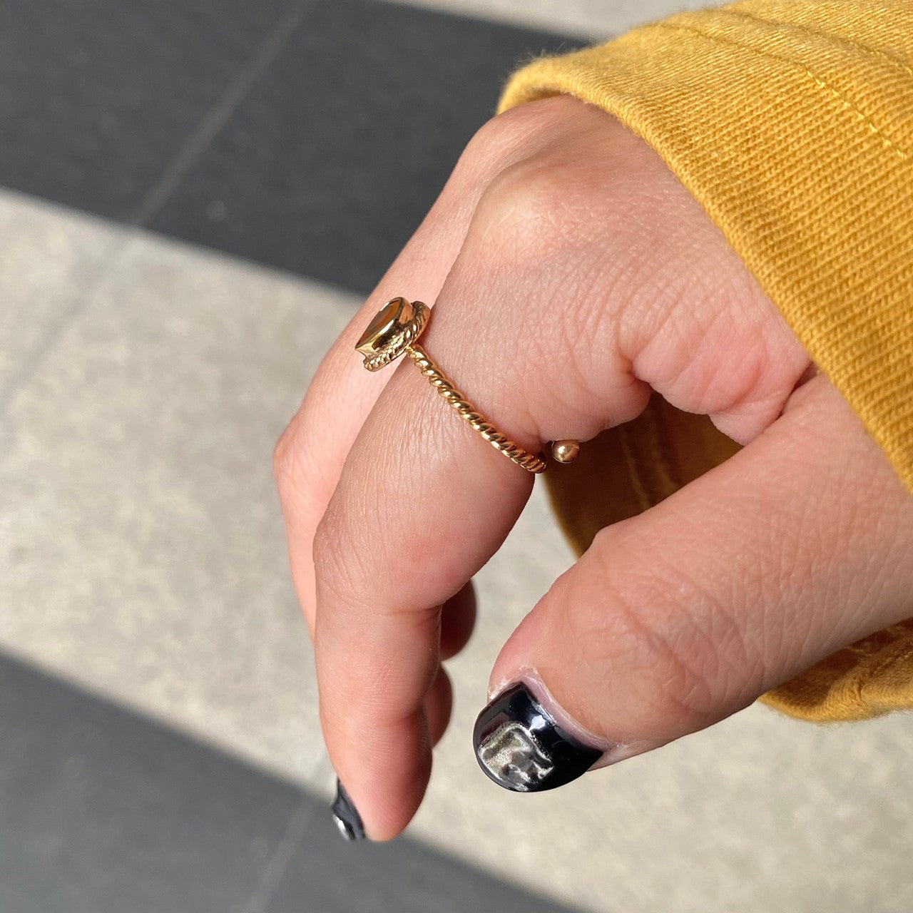Brass petit ring〈orange〉