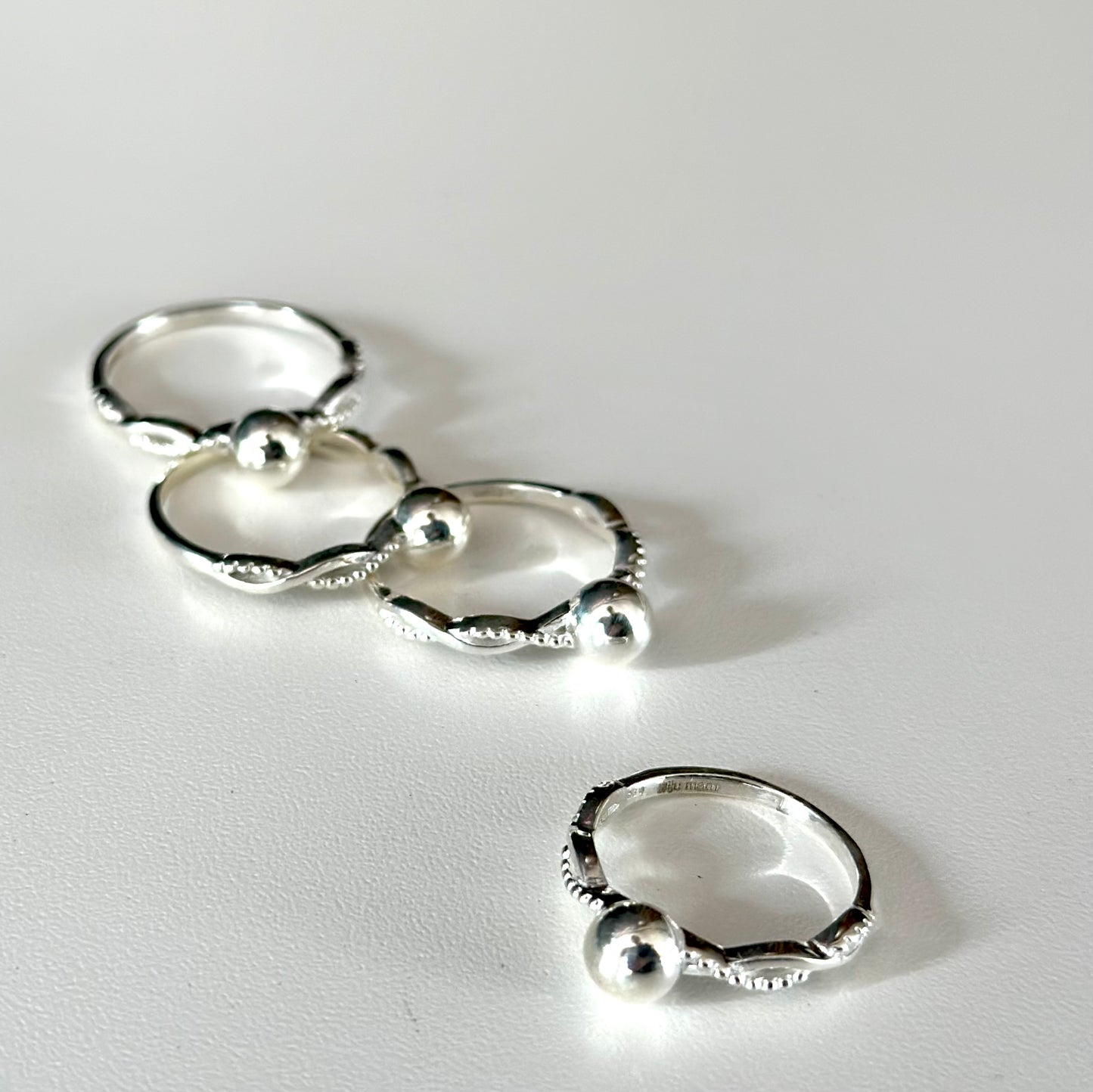Silver925 ball plain ring 1