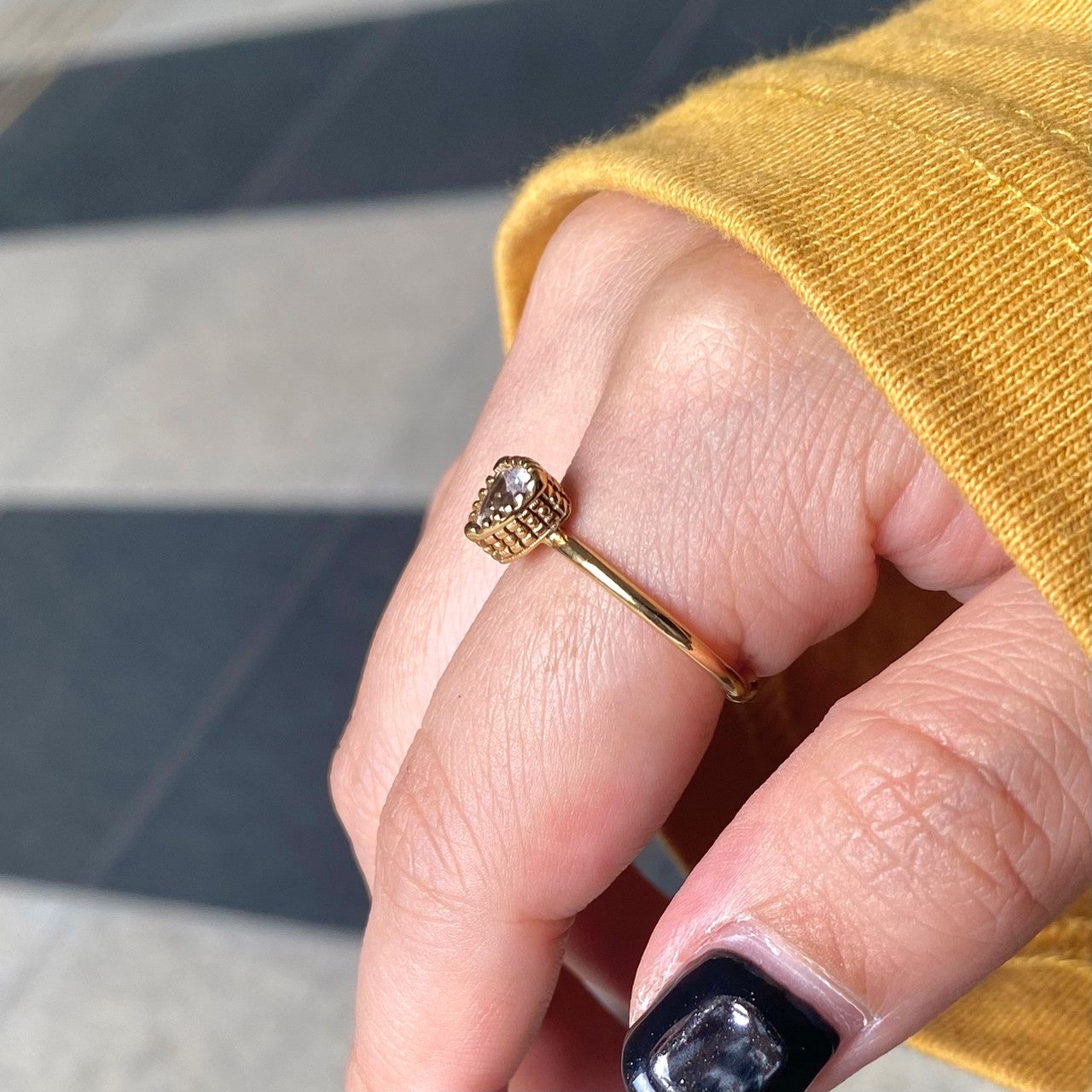 Brass petit ring〈clear〉