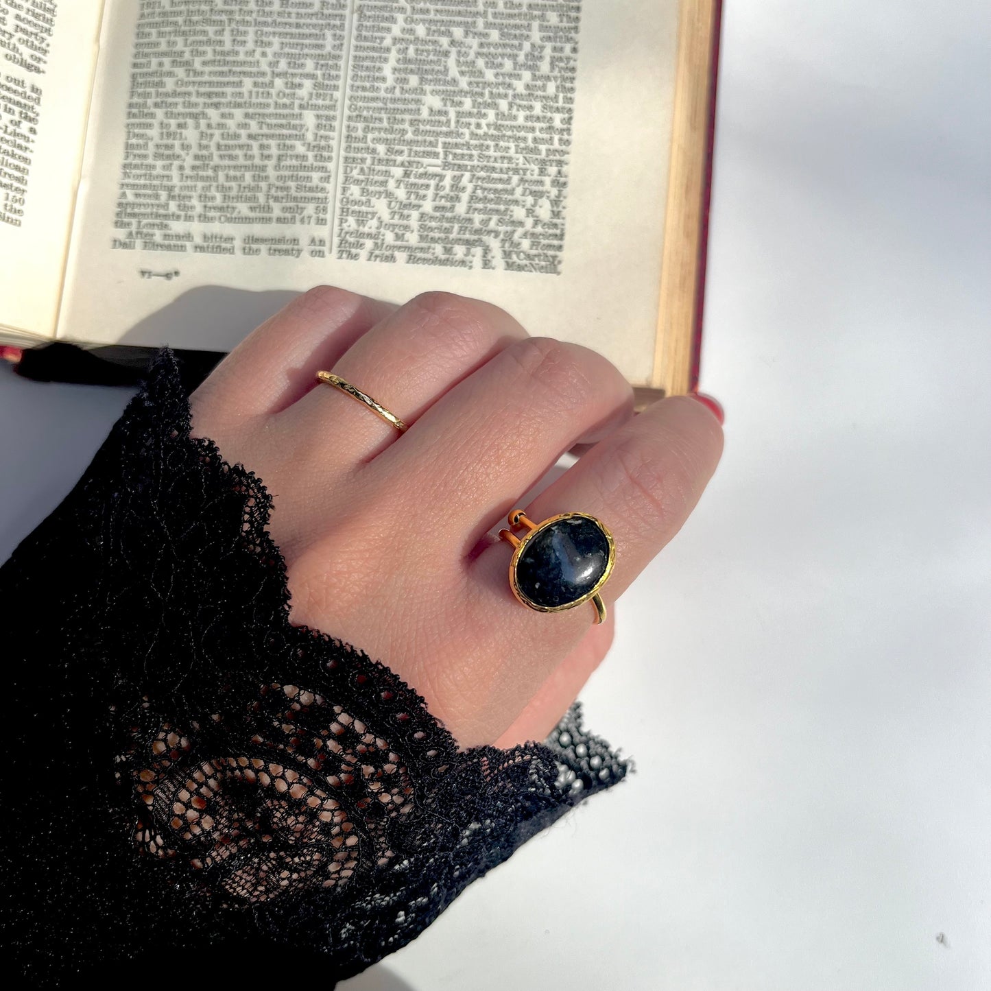Brass 1stone ring 1