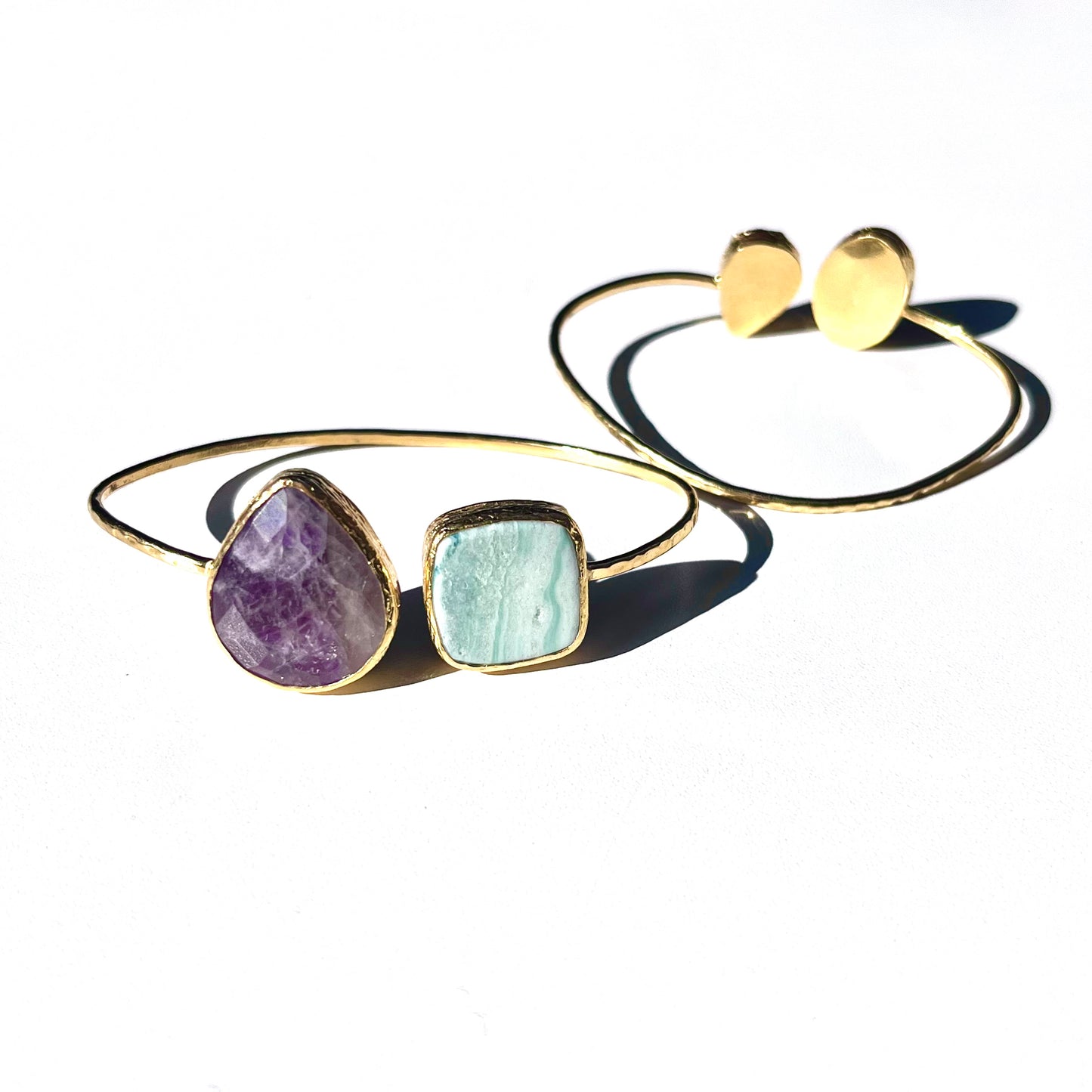Brass 2stone bangle