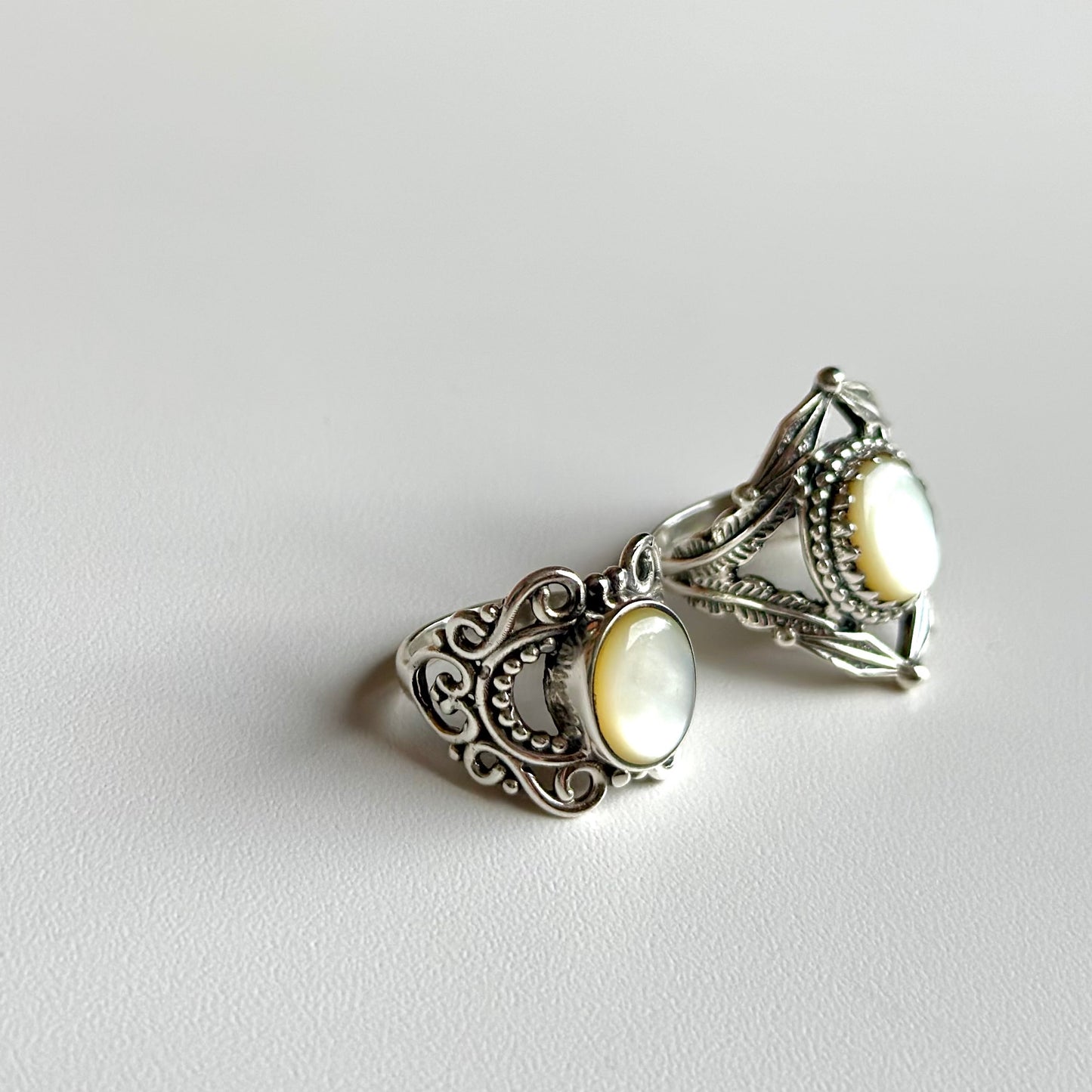 White mother of pearl ring