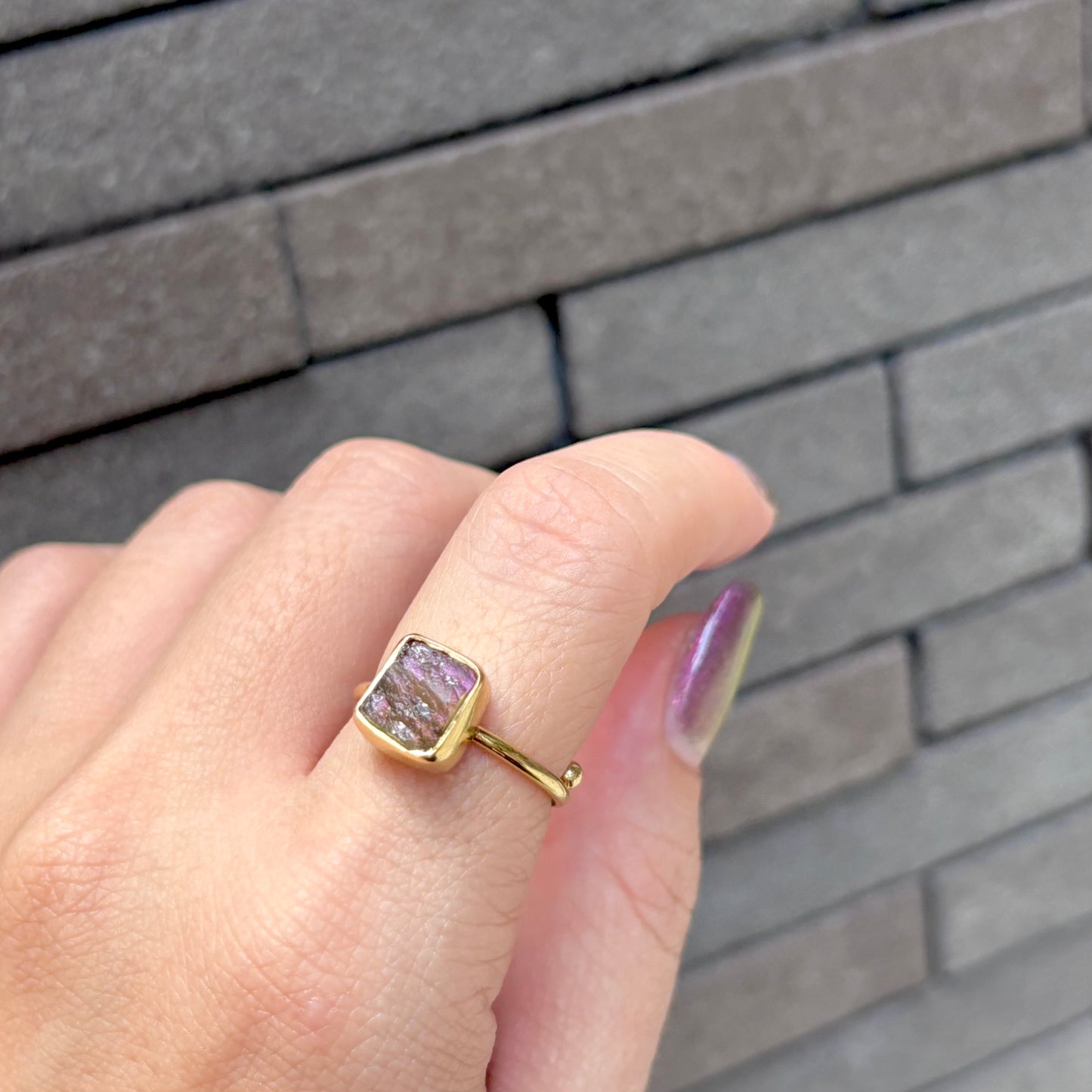 Brass roughcut ring