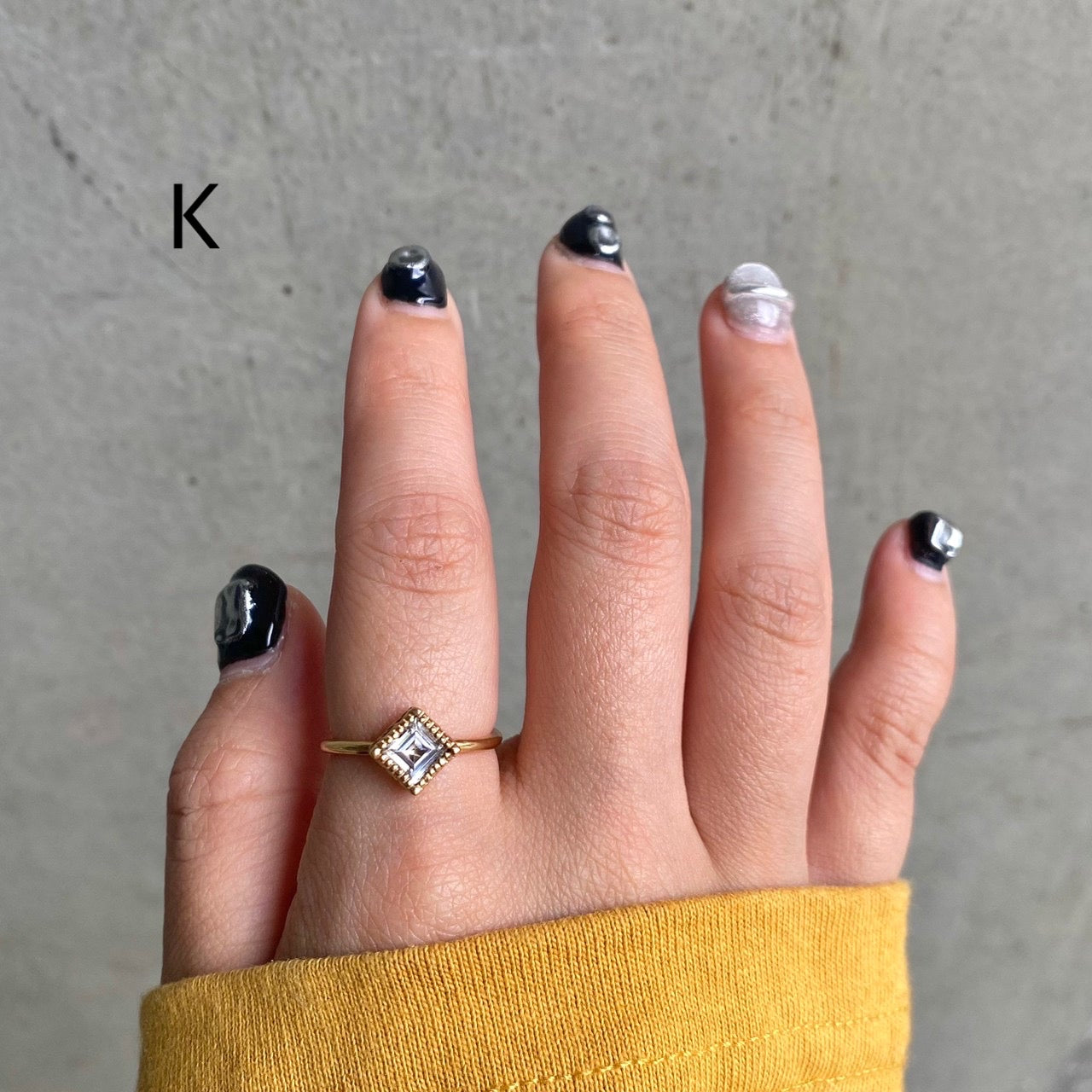 Brass petit ring〈clear〉