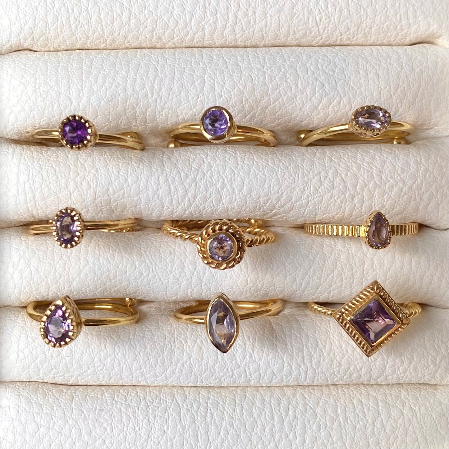 Brass petit ring〈purple〉