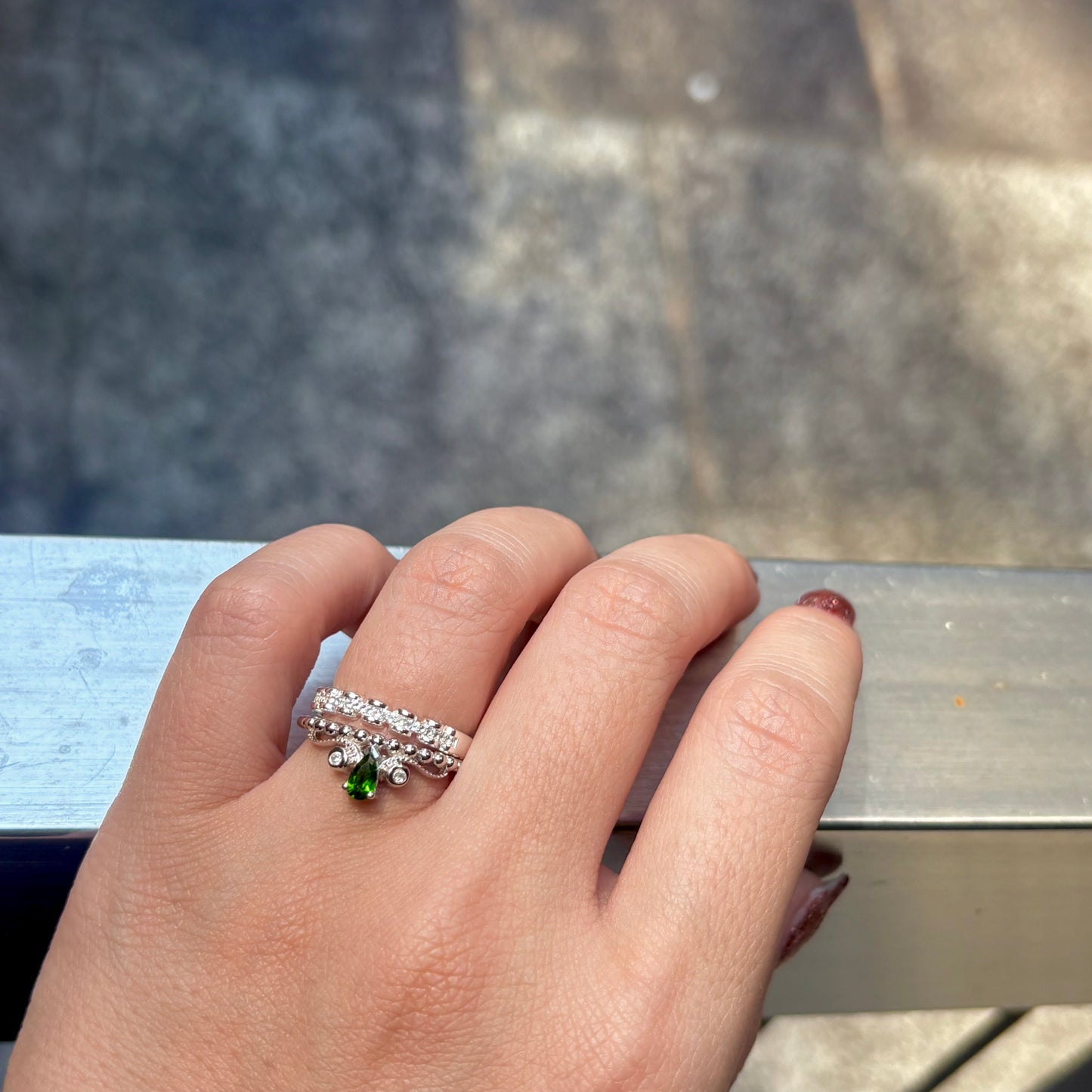 【Biju mam poco】White topaz ring 3