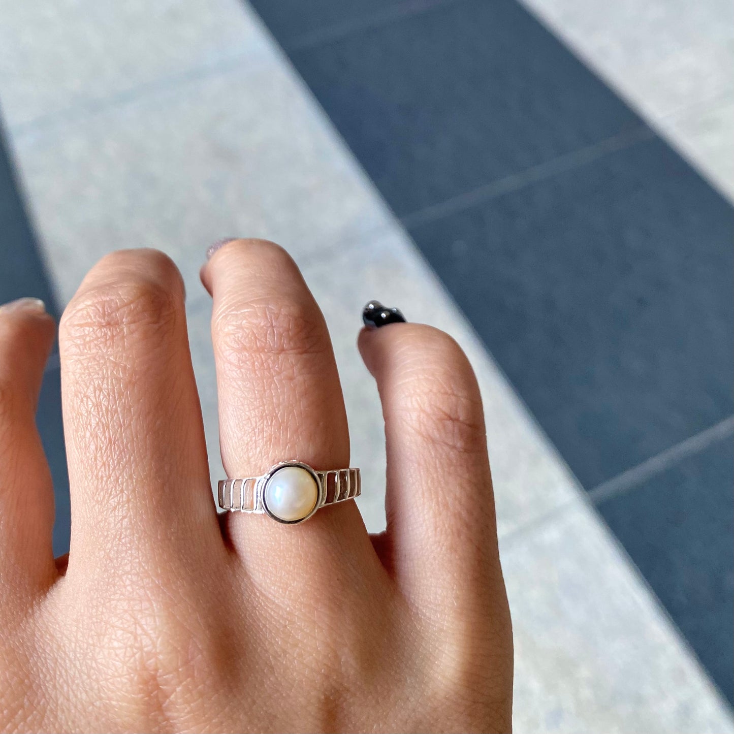 Silver925 Pearl design ring 9