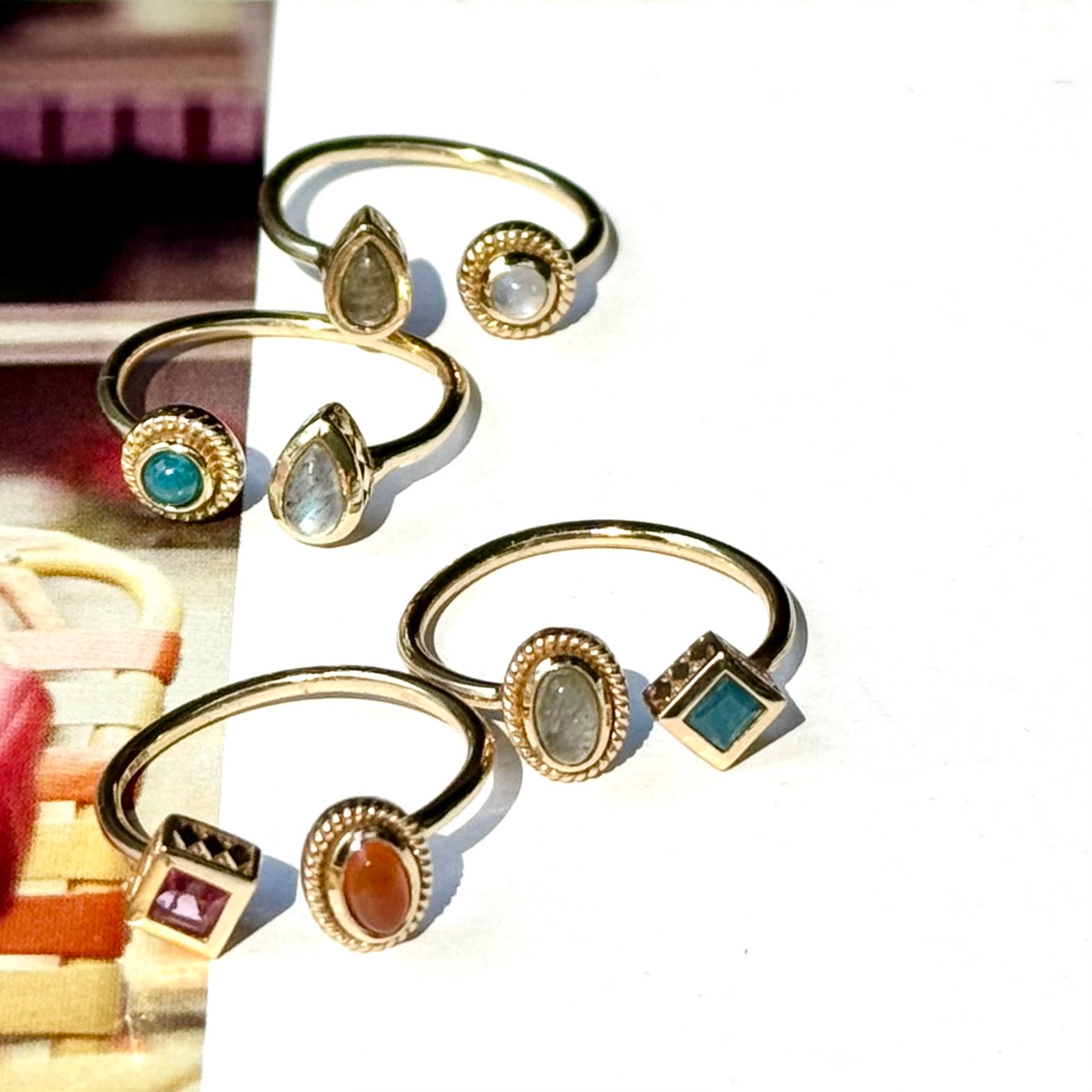 Brass 2stone ring 5 – Biju mam