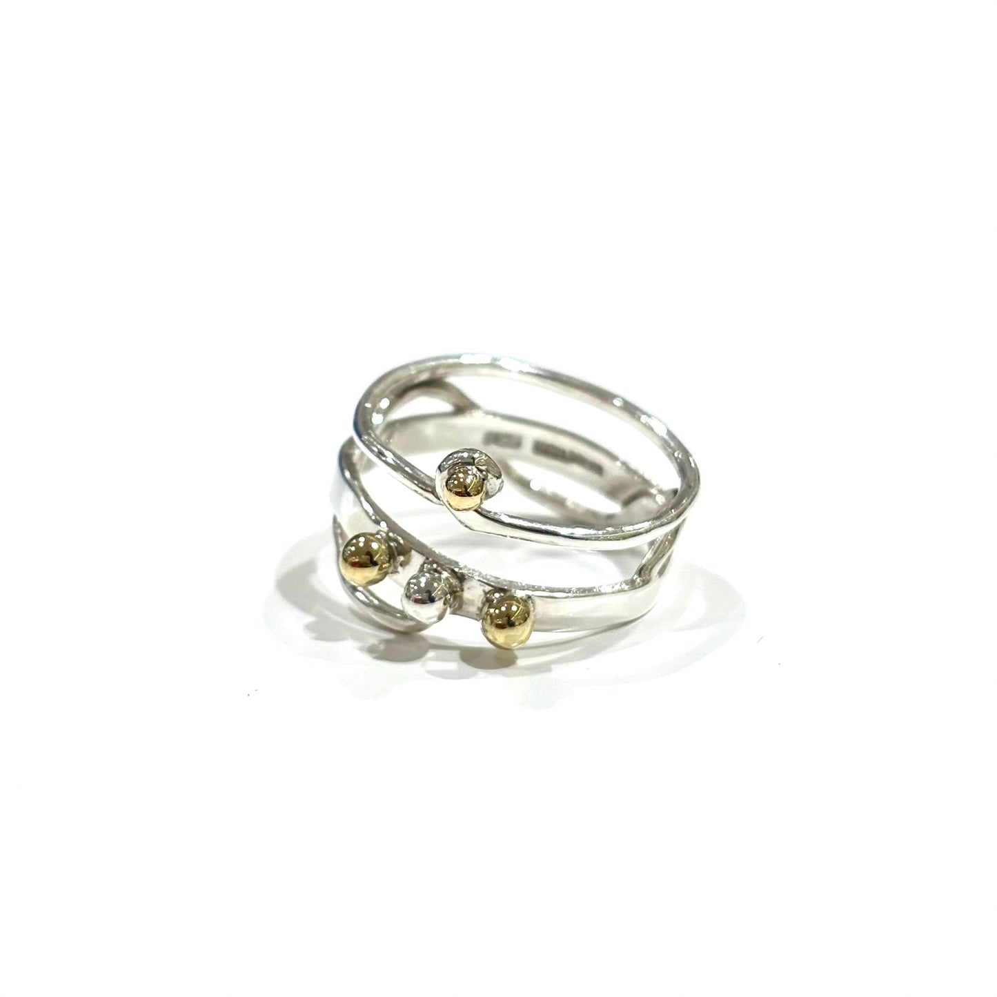 Silver925×Brass plain ring〈Ball〉27