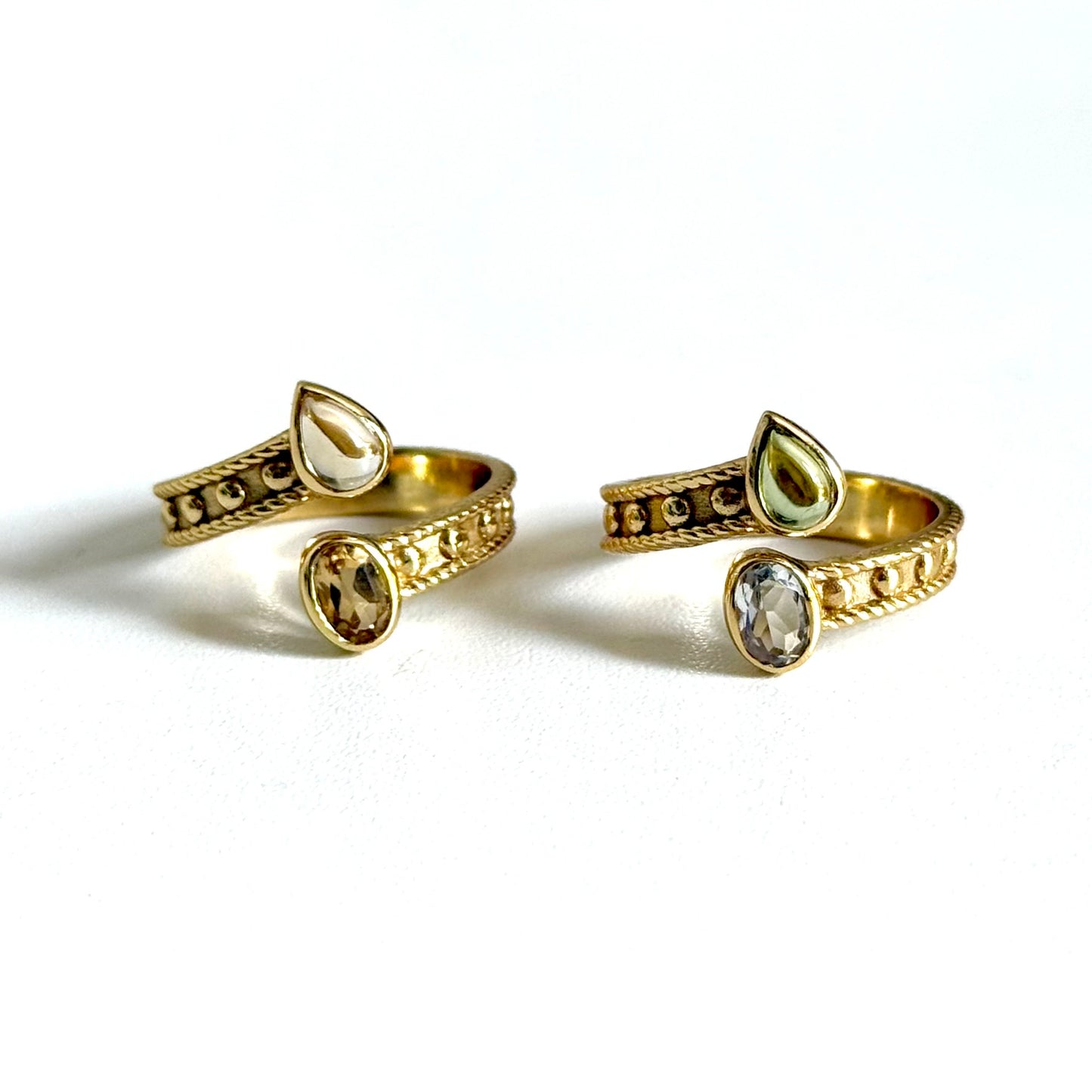 Brass 2stone ring 3