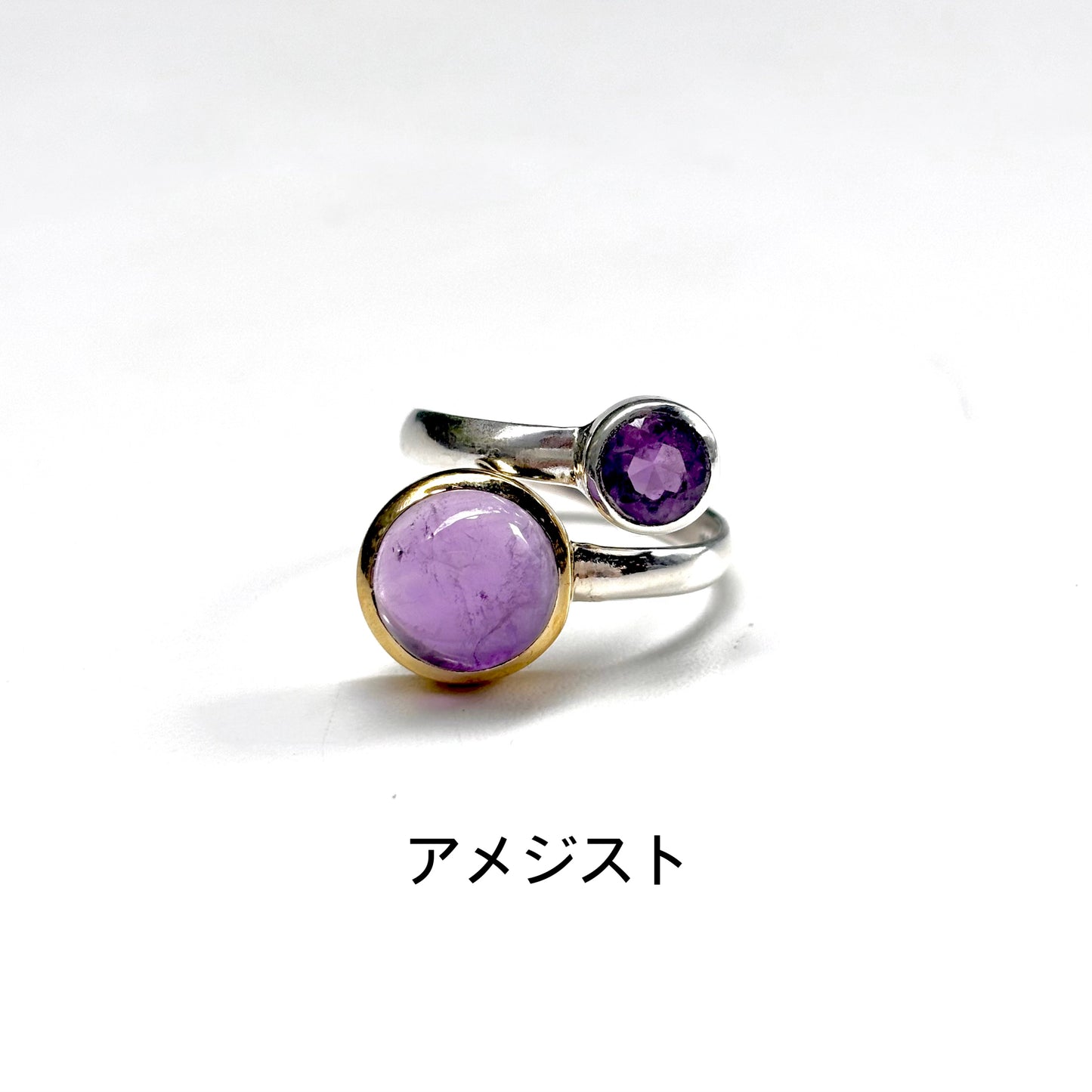 Silver925×Brass 2stone ring 22