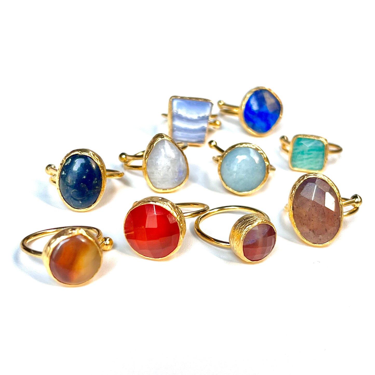 Brass 1stone ring 1